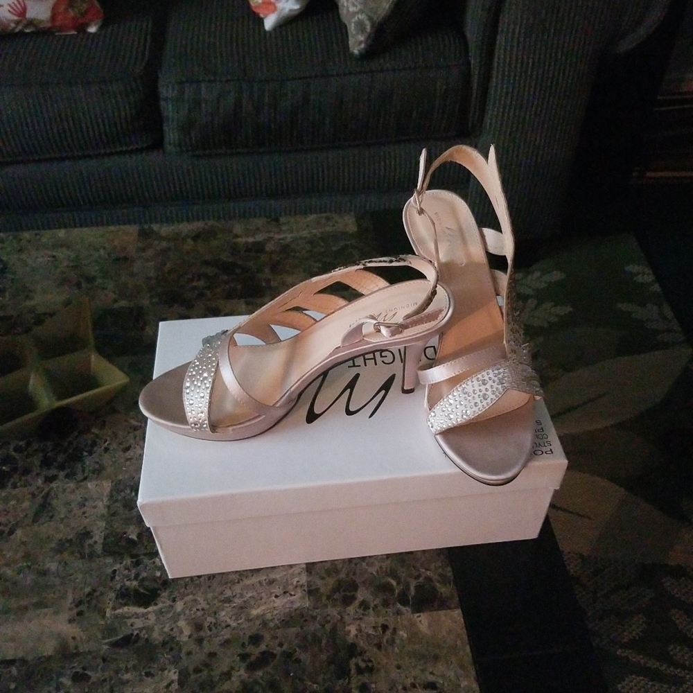 Gold sling back shoes
